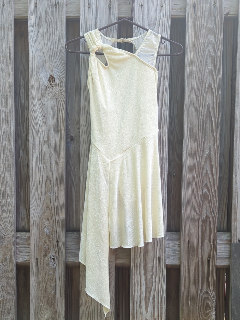 Asymmetric One-Shoulder Cream Dress